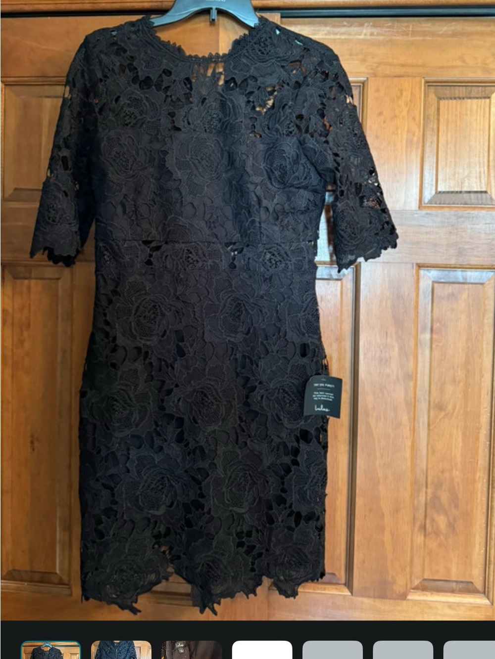 Lulu's Black Floral Lace Mini Dress- New with Tags